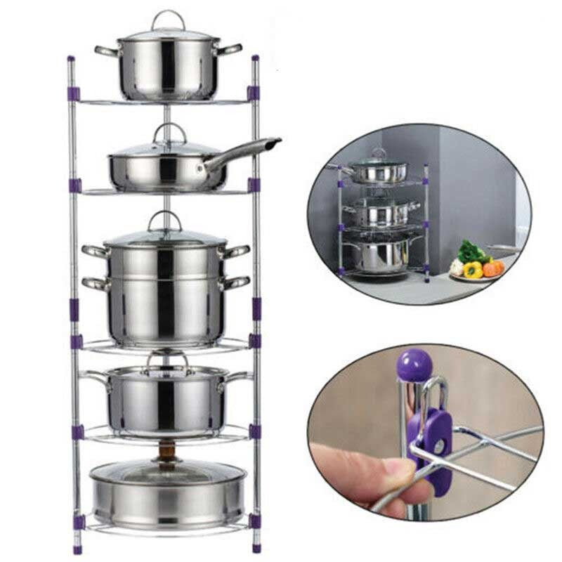 Super Pot Stand 5 Layer Kitchen Pot Organizer / কিচেন পট অর্গানাইজার