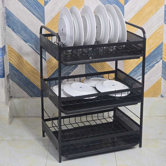 3 Layer Iron Drain Dish Rack – Smart Kitchen Organization Solution (New Arrival)