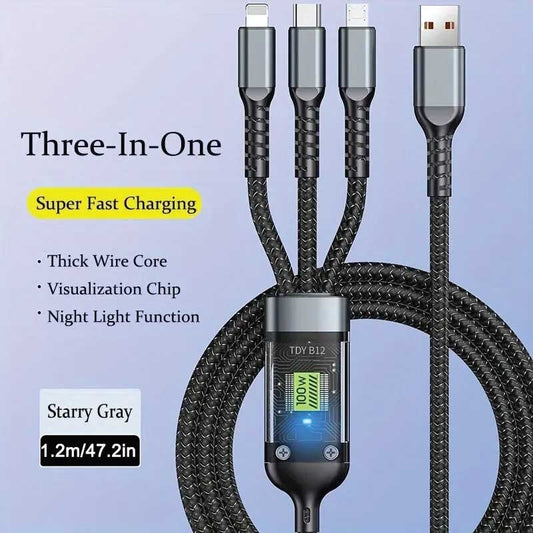 3-iN-1 Super Fast Charging Cable / সুপার ফাস্ট চার্জিং ক্যাবল