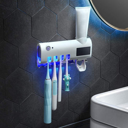 Rechargeable UV Toothbrush Sterilizer & Automatic Toothpaste Dispenser / অটোমেটিক UV জীবাণুনাশক টুথব্রাশ হোল্ডার