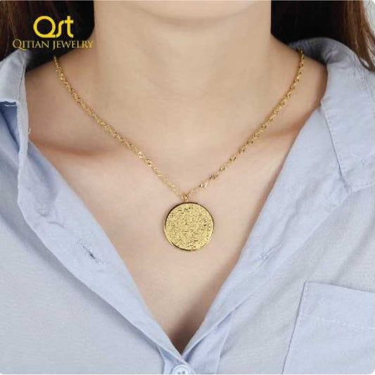 Stainless Steel Round Holy Word Pendant Necklace / স্টেইনলেস স্টীল রাউন্ড হলি ওয়ার্ড পেনড্যান্ট নেকলেস