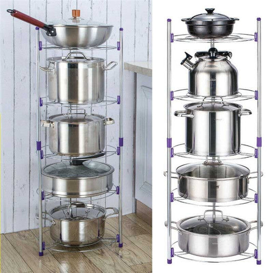 Super Pot Stand 5 Layer Kitchen Pot Organizer / কিচেন পট অর্গানাইজার
