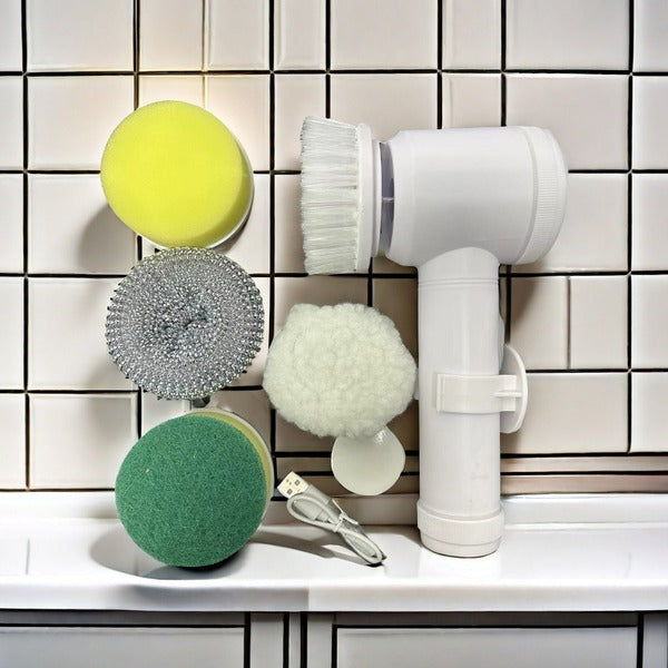 Rechargeable Electric Spin Scrubber 5 Brush Head set